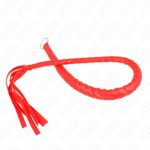 KINK Snake Whip 65cm czerwony pierścień - skorzany bat z ergonomicznym uchwytem KINK