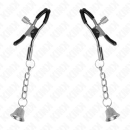 KINK Srebrny zacisk z dzwoneczkiem 6 cm - metalowy klips dekoracyjny KINK