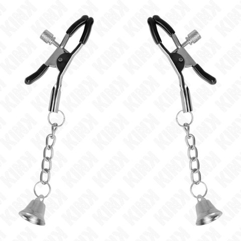 KINK Srebrny zacisk z dzwoneczkiem 6 cm - metalowy klips dekoracyjny KINK