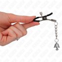 KINK Srebrny zacisk z dzwoneczkiem 6 cm - metalowy klips dekoracyjny KINK