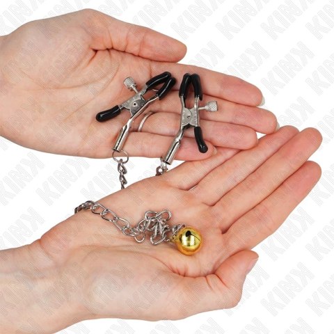 KINK Zaciski Łańcuszkowe z Dzwonkiem 30cm Metal Chrom KINK
