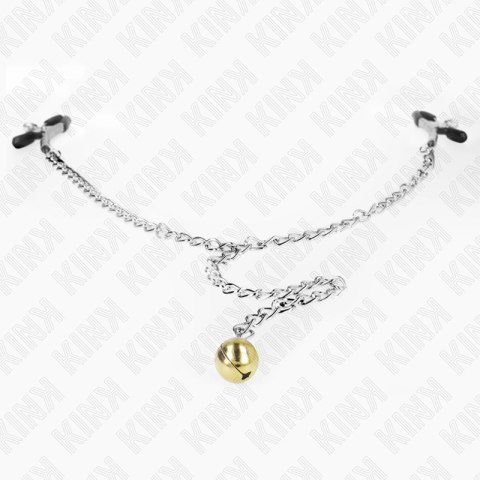 KINK Zaciski Łańcuszkowe z Dzwonkiem 30cm Metal Chrom KINK