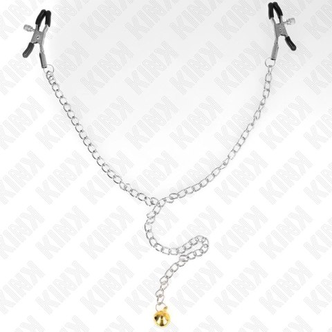 KINK Zaciski Łańcuszkowe z Dzwonkiem 30cm Metal Chrom KINK