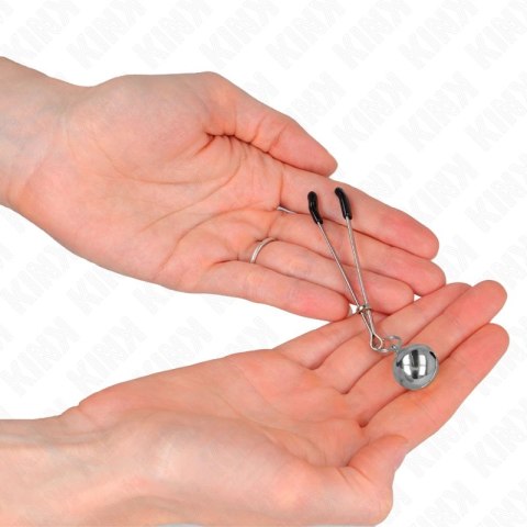 KINK Zaciski Precyzyjne na Sutki Srebrne 7 cm - Regulowane, Metalowe KINK