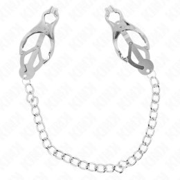 KINK Zaciski japońskie z łańcuchem metalowym 30 cm srebrny KINK