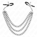 KINK Zaciski na sutki z 3 łańcuchami czarne 20/23/28 cm KINK