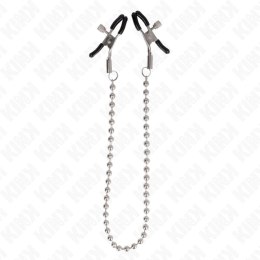 KINK Zaciski na sutki z łańcuszkiem 30 cm - metalowe, regulowane KINK