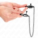 KINK Zaciski na sutki z płaskim łańcuchem czarne 30 cm metalowe KINK