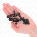KINK Zaciski na sutki z płaskim łańcuchem czarne 30 cm metalowe KINK