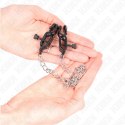 KINK Zaciski na sutki z płaskim łańcuchem srebrne 30 cm KINK