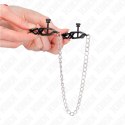 KINK Zaciski na sutki z płaskim łańcuchem srebrne 30 cm KINK