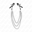 KINK Zaciski z 3 łańcuchami srebrne 20/23/28 cm regulowane metalowe KINK