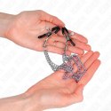 KINK Zaciski z 3 łańcuchami srebrne 20/23/28 cm regulowane metalowe KINK
