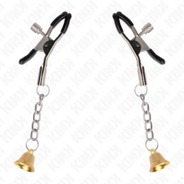 KINK Złota zawieszka z dzwonkiem zaciski na sutki 6 cm metal regulacja KINK