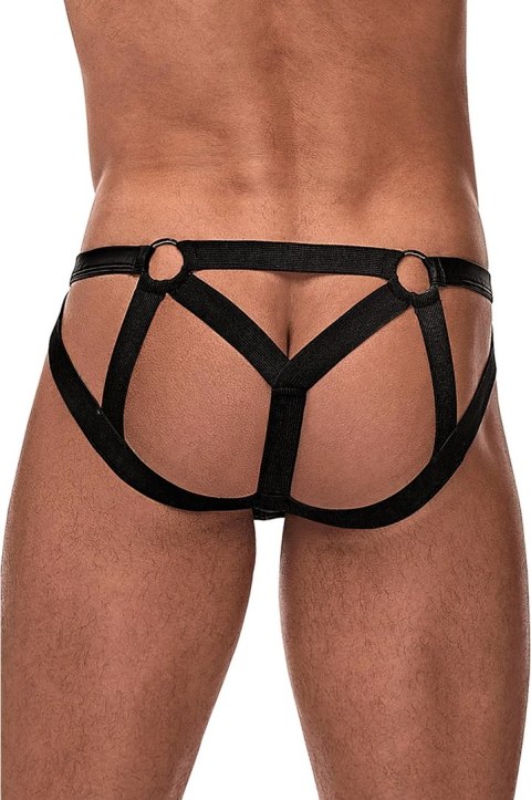 Male Power Galactic Strappy Ring Jock L/XL elastyczny pas czarny