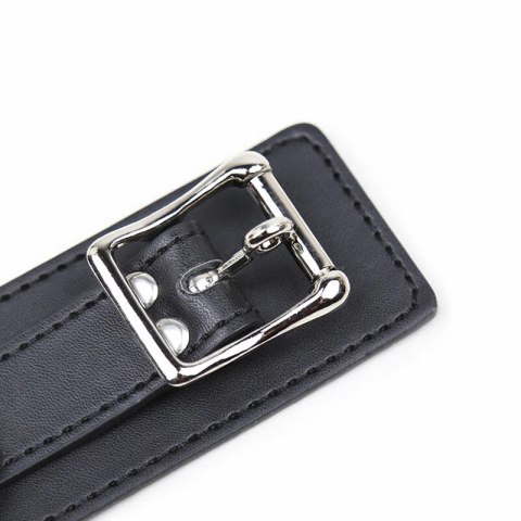 OHMAMA Fetish - Naszyjnik z 3 pierścieniami, skorzany, regulowany OHMAMA