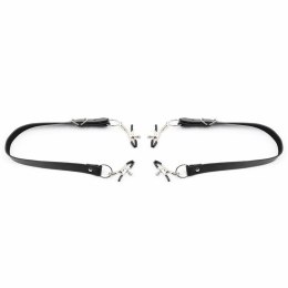 OHMAMA Fetish - Zaciski z regulowanymi paskami na uda, czarny OHMAMA