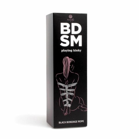 Secret Play Shibari Lina Bondage 10m Czarna Bawełna Poliester SECRETPLAY