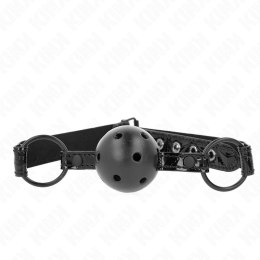 KINK Ball Gag Model 3 - Regulowany, Diamentowy Wzor, 4,5 cm, Czarny KINK