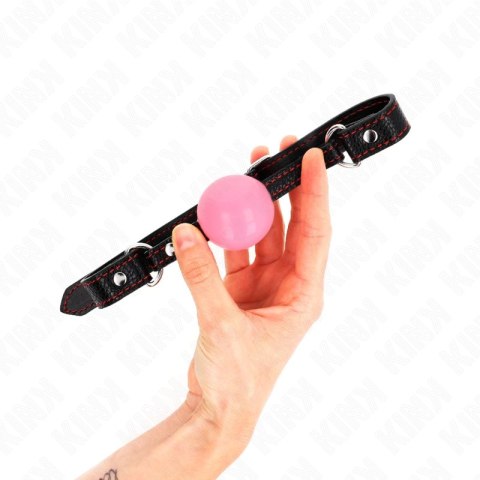 KINK Ball Gag Pink Gold 4 cm - Pasek 60x2 cm, silikon i metal KINK
