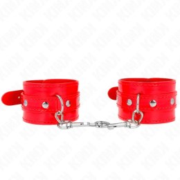 KINK Błyszczące mankiety regulowane czerwone 23-33 cm KINK