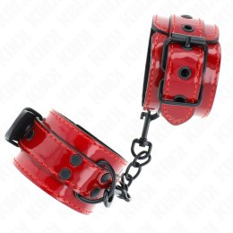 KINK Ciemnoczerwone mankiety na nadgarstki 23x5 cm - regulowane skorzane KINK