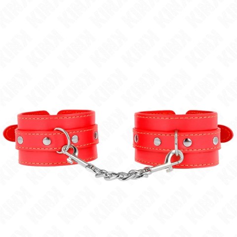 KINK Cienkie mankiety na nadgarstki czerwone, regulacja 21-33 cm KINK