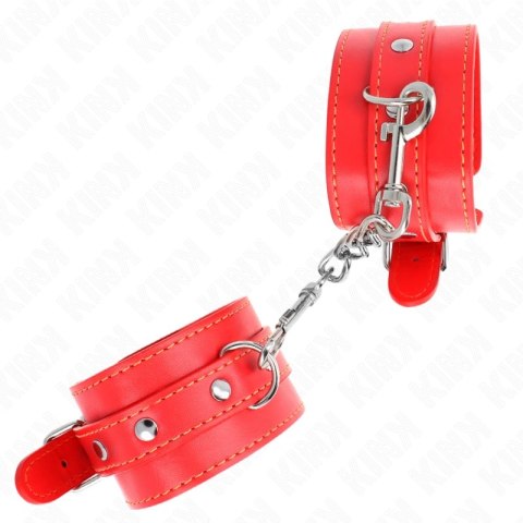 KINK Cienkie mankiety na nadgarstki czerwone, regulacja 21-33 cm KINK