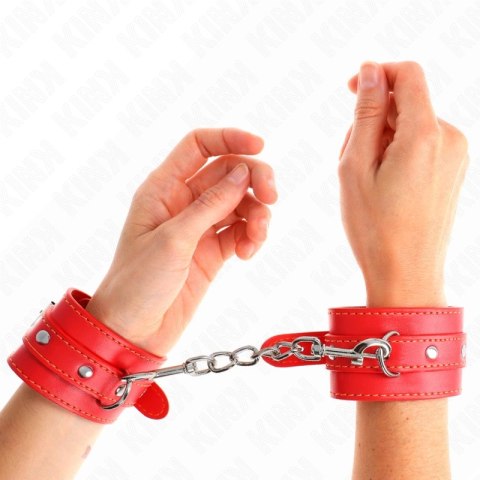 KINK Cienkie mankiety na nadgarstki czerwone, regulacja 21-33 cm KINK
