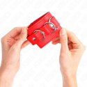 KINK Cuffs D-Ring 3 Zapięcia Regulowane Czerwone 17,5-25x6 cm KINK
