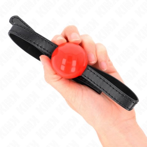 KINK Czerwona piłka pełna 4 cm - regulowany pasek 65x1,5 cm KINK