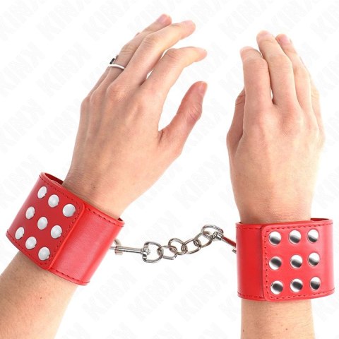 KINK Czerwone Zapinane Opaski na Nadgarstki Regulowane 19-24 cm KINK