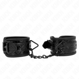 KINK Diamond Pattern Czarne Regulowane Zapinane Opaski na Nadgarstki 17-26 cm KINK