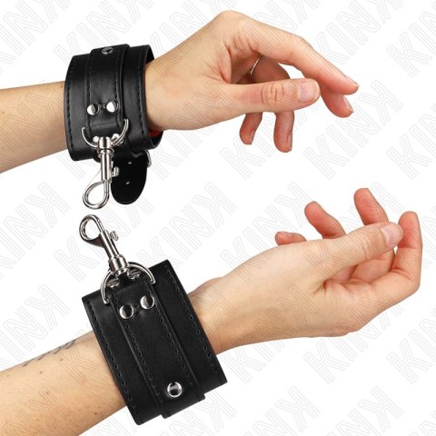 KINK Dungeon - Opaski na nadgarstki czarne z regulacją 21-28 cm KINK
