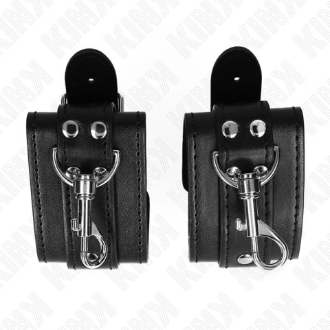 KINK Dungeon - Opaski na nadgarstki czarne z regulacją 21-28 cm KINK