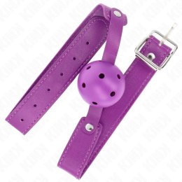KINK Fioletowa Piłka Oddychająca 4,5 cm - Pasek 65x2,5 cm, silikonowa KINK
