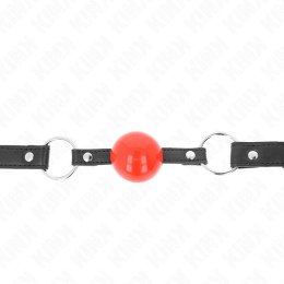 KINK Gag Ball 4 cm - Czerwona kulka, czarny pasek, regulacja 60x2 cm KINK