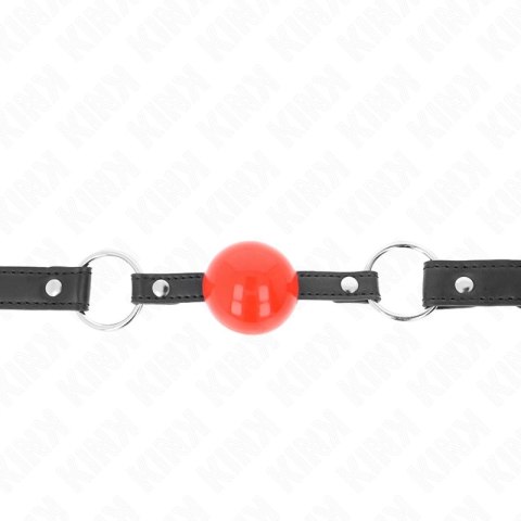 KINK Gag Ball 4 cm - Czerwona kulka, czarny pasek, regulacja 60x2 cm KINK
