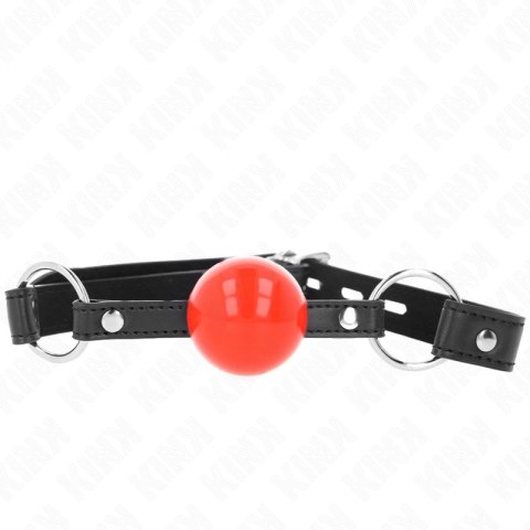 KINK Gag Ball 4 cm - Czerwona kulka, czarny pasek, regulacja 60x2 cm KINK
