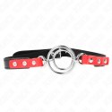 KINK Gag z wieloma O-ringami 4/4,8 cm czerwony - regulowany pasek KINK