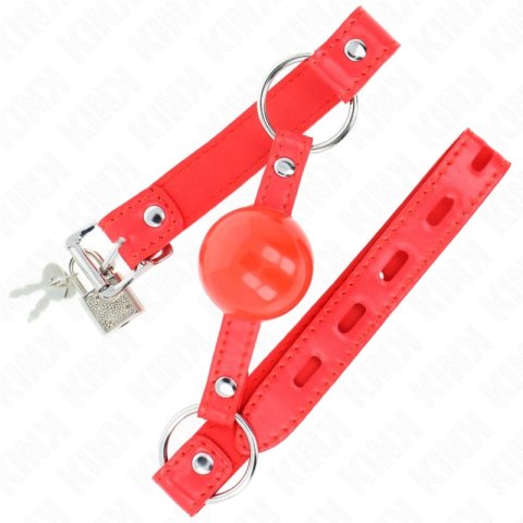 KINK Kula TPE 4 cm z zamkiem, pasek 60x2 cm, kolor czerwony KINK