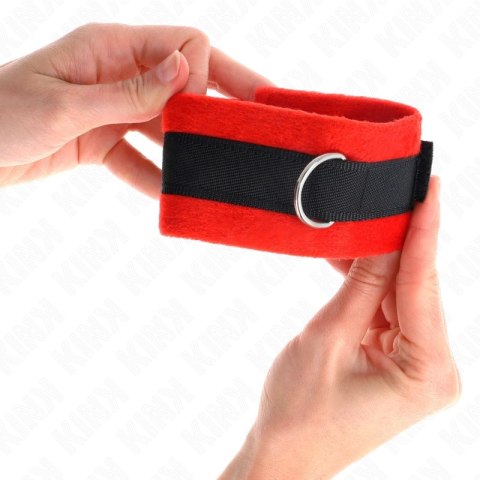 KINK Mankiety na nadgarstki czarno-czerwone 30x7 cm dla początkujących KINK