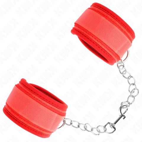 KINK Neoprenowe opaski na nadgarstki czerwone 42x5 cm z metalowym zapięciem KINK