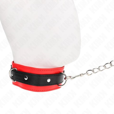 KINK Obroża z Smyczą Model 3 Czerwony 65 cm - Skorzana, Regulowana KINK