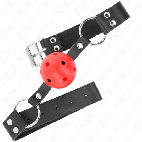 KINK Oddychalna Piłka z Podwojnym Nitem 4 cm, Czerwona, Regulowana 42-58 cm KINK