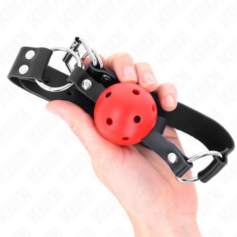 KINK Oddychalna Piłka z Podwojnym Nitem 4 cm, Czerwona, Regulowana 42-58 cm KINK