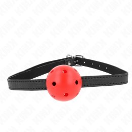 KINK Oddychalna kulka ustna Red 4,5 cm silikonowa z paskiem 62 cm KINK
