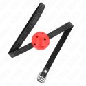 KINK Oddychalna kulka ustna Red 4,5 cm silikonowa z paskiem 62 cm KINK