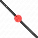 KINK Oddychalna kulka ustna Red 4,5 cm silikonowa z paskiem 62 cm KINK