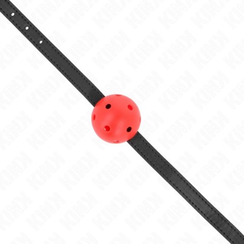 KINK Oddychalna kulka ustna Red 4,5 cm silikonowa z paskiem 62 cm KINK